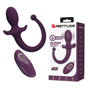 PRETTY LOVE - LIOEA PLUG ANAL VIBRANT AVEC QUEUE 12 FONCTIONS TÉLÉCOMMANDE VIOLETTE