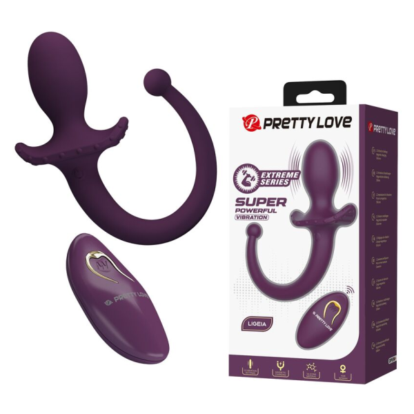PRETTY LOVE - LIOEA PLUG ANAL VIBRANT AVEC QUEUE 12 FONCTIONS TÉLÉCOMMANDE VIOLETTE