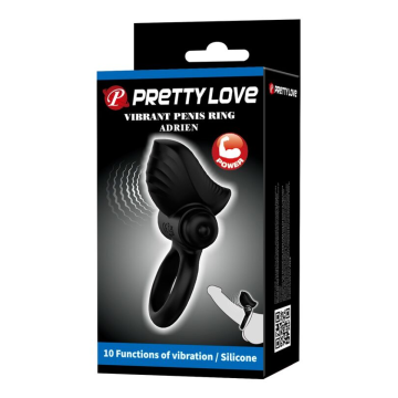 PRETTY LOVE - ADRIEN VIBRATING PENIS RING 10 FUNCTIONS BLACK