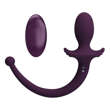 PRETTY LOVE - LIOEA VIBRATING ANAL PLUG WITH TAIL 12 FUNCTIONS PURPLE REMOTE CONTROL