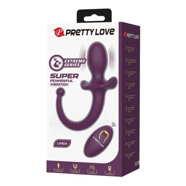 PRETTY LOVE - LIOEA VIBRANTE ANALE CON CODA, 12 FUNZIONI, TELECOMANDO VIOLA