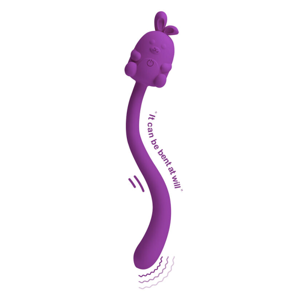 PRETTY LOVE - VIBRATORE FLESSIBILE A FORMA DI CONIGLIETTO, RICARICABILE TRAMITE USB, VIOLA