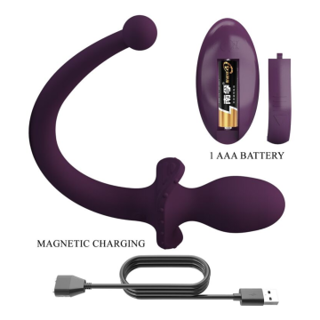 PRETTY LOVE - LIOEA PLUG ANAL VIBRANT AVEC QUEUE 12 FONCTIONS TÉLÉCOMMANDE VIOLETTE