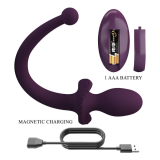 PRETTY LOVE - LIOEA VIBRATING ANAL PLUG WITH TAIL 12 FUNCTIONS PURPLE REMOTE CONTROL