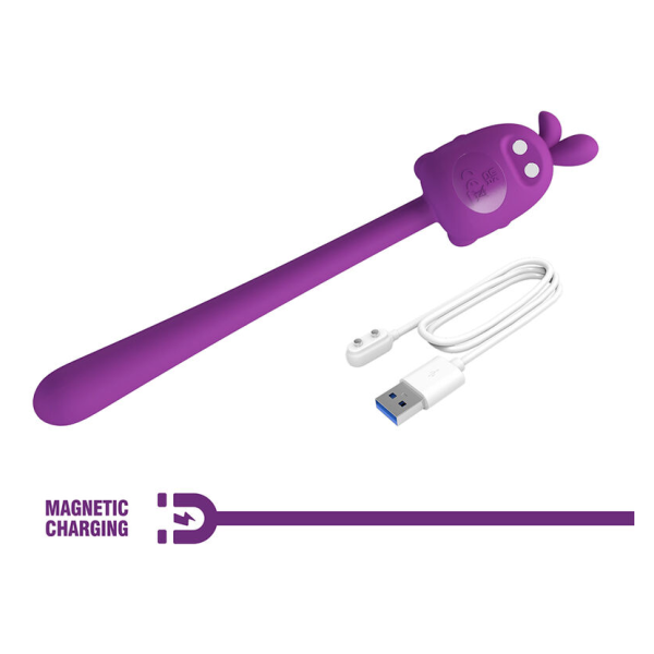 PRETTY LOVE – NIEDLICHER HASE-FLIRTSTIFT, FLEXIBLER VIBRATOR, USB-AUFLADBAR, LILA