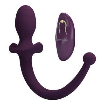 PRETTY LOVE - LIOEA VIBRATING ANAL PLUG WITH TAIL 12 FUNCTIONS PURPLE REMOTE CONTROL