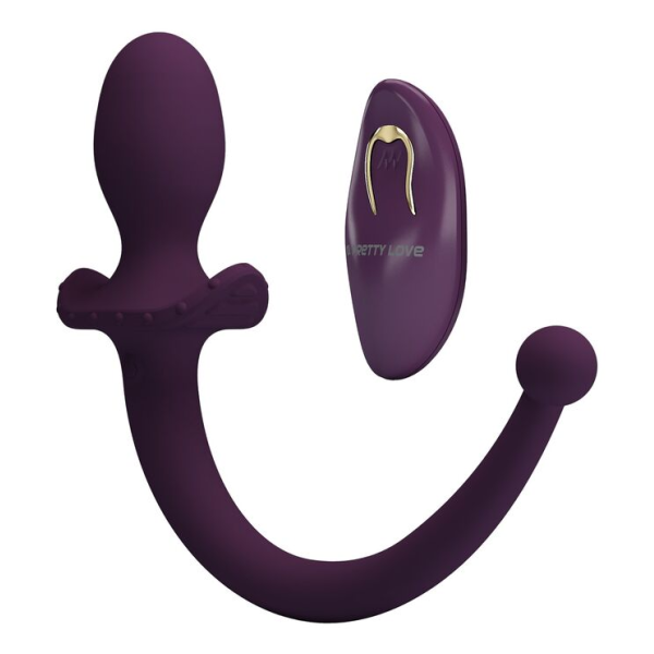 PRETTY LOVE - LIOEA VIBRIERENDER ANALPLUG MIT SCHWANZ, 12 FUNKTIONEN, LILA FERNBEDIENUNG