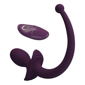 PRETTY LOVE - LIOEA VIBRATING ANAL PLUG WITH TAIL 12 FUNCTIONS PURPLE REMOTE CONTROL