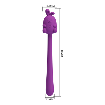 PRETTY LOVE - CUTE BUNNY FLIRTING STICK FLEXIBLE VIBRATOR USB RECHARGEABLE PURPLE