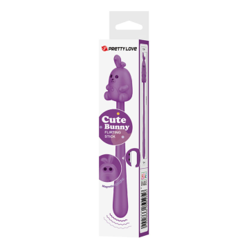 PRETTY LOVE - CUTE BUNNY FLIRTING STICK FLEXIBLE VIBRATOR USB RECHARGEABLE PURPLE