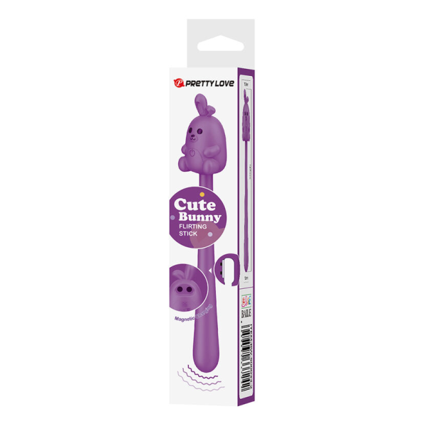 PRETTY LOVE - VIBRATORE FLESSIBILE A FORMA DI CONIGLIETTO, RICARICABILE TRAMITE USB, VIOLA