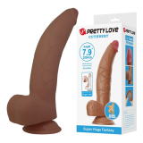 PRETTY LOVE - CUTHBERT DILDO FLESSIBILE REALISTICO 20 CM Ø 5 CM TPE MARRONE