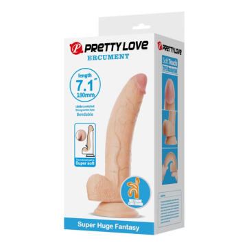 PRETTY LOVE - ELLCUMENT REALISTIC FLEXIBLE DILDO 18 CM Ø 4.5 CM TPE NATURAL
