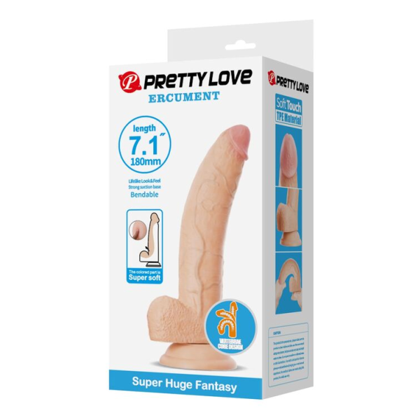PRETTY LOVE - ELLCUMENT REALISTIC FLEXIBLE DILDO 18 CM Ø 4.5 CM TPE NATURAL
