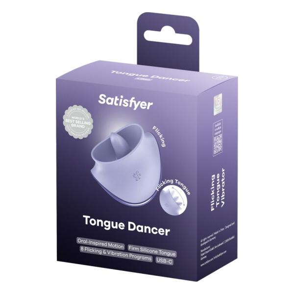 SATISFYER - TONGUE DANCER STIMOLATORE CLITORIDEO CON VIBRAZIONI E PULSAZIONI LILLA