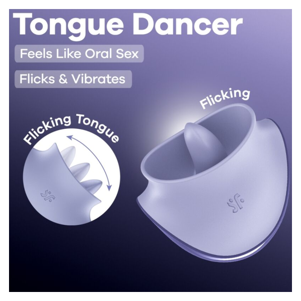 SATISFYER - TONGUE DANCER CLITORAL STIMULATOR WITH VIBRATION AND PULSATIONS LILAC