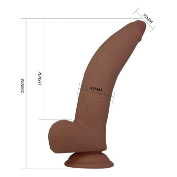 PRETTY LOVE - CUTHBERT DILDO FLESSIBILE REALISTICO 20 CM Ø 5 CM TPE MARRONE