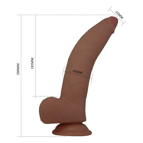 PRETTY LOVE - CUTHBERT GODEMICHET RÉALISTE ET FLEXIBLE 20 CM Ø 5 CM TPE MARRON