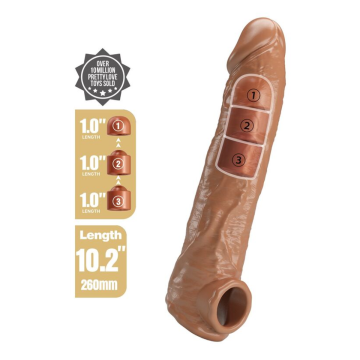PRETTY LOVE - ADJUSTABLE PENIS EXTENSION SLEEVE 26 CM Ø 4 CM NATURAL