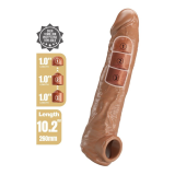 PRETTY LOVE - MANCHON D'EXTENSION DE PÉNIS AJUSTABLE 26 CM Ø 4 CM NATUREL