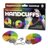 SPENCER & FLEETWOOD - RAINBOW LINED METAL HANDCUFFS