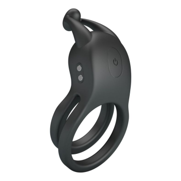 PRETTY LOVE - GOODWIN ANELLO PER PENE DOPPIO VIBRANTE RICARICABILE NERO