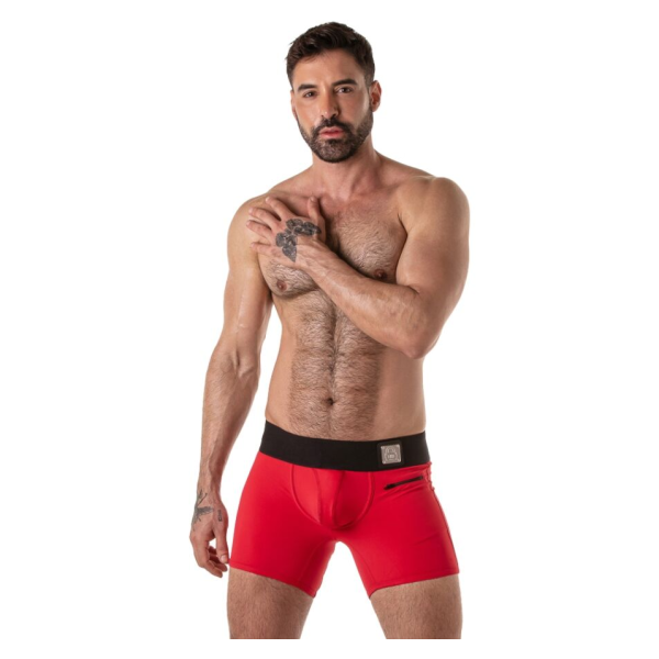 LOCKER GEAR - BOXER CON FASCIA IN VITA LARGA ROSSO XL