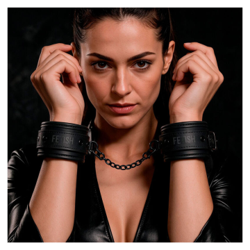 FETISH SUBMISSIVE - VEGAN LEATHER ANKLE CUFFS WITH NOPRENE LINING
