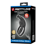 PRETTY LOVE - GOODWIN RECHARGEABLE DOUBLE VIBRATING COCK RING BLACK