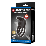 PRETTY LOVE - SINI ANNEAU PÉNIS VIBRANT RECHARGEABLE 10 FONCTIONS NOIR