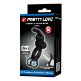 PRETTY LOVE – VIBRIERENDER PENISRING MIT HASE-STIMULATOR, 10 FUNKTIONEN, SCHWARZ
