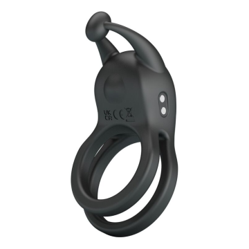 PRETTY LOVE - GOODWIN ANELLO PER PENE DOPPIO VIBRANTE RICARICABILE NERO