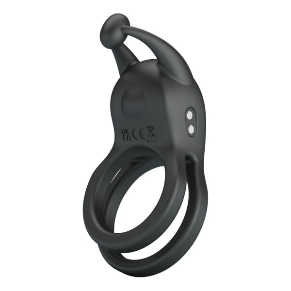 PRETTY LOVE - GOODWIN ANELLO PER PENE DOPPIO VIBRANTE RICARICABILE NERO