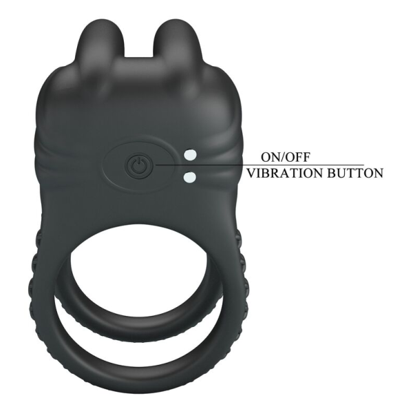 PRETTY LOVE - SINI ANNEAU PÉNIS VIBRANT RECHARGEABLE 10 FONCTIONS NOIR