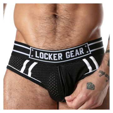 LOCKER GEAR - SPORT MESH JOCK BRIEF SCHWARZ S