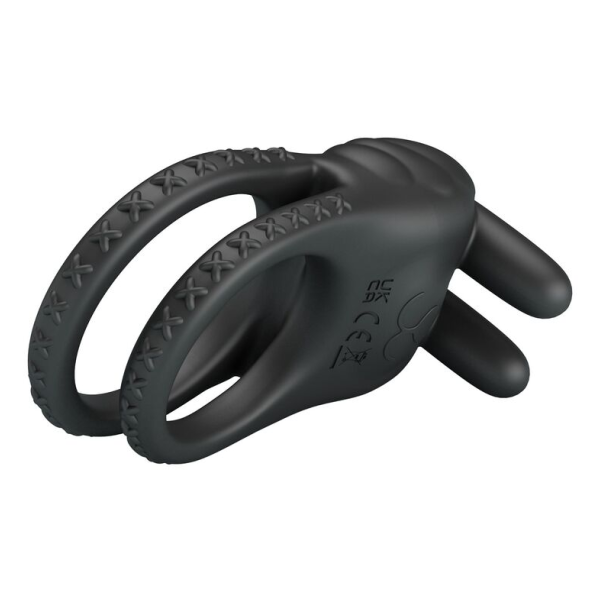 PRETTY LOVE - SINI ANNEAU PÉNIS VIBRANT RECHARGEABLE 10 FONCTIONS NOIR