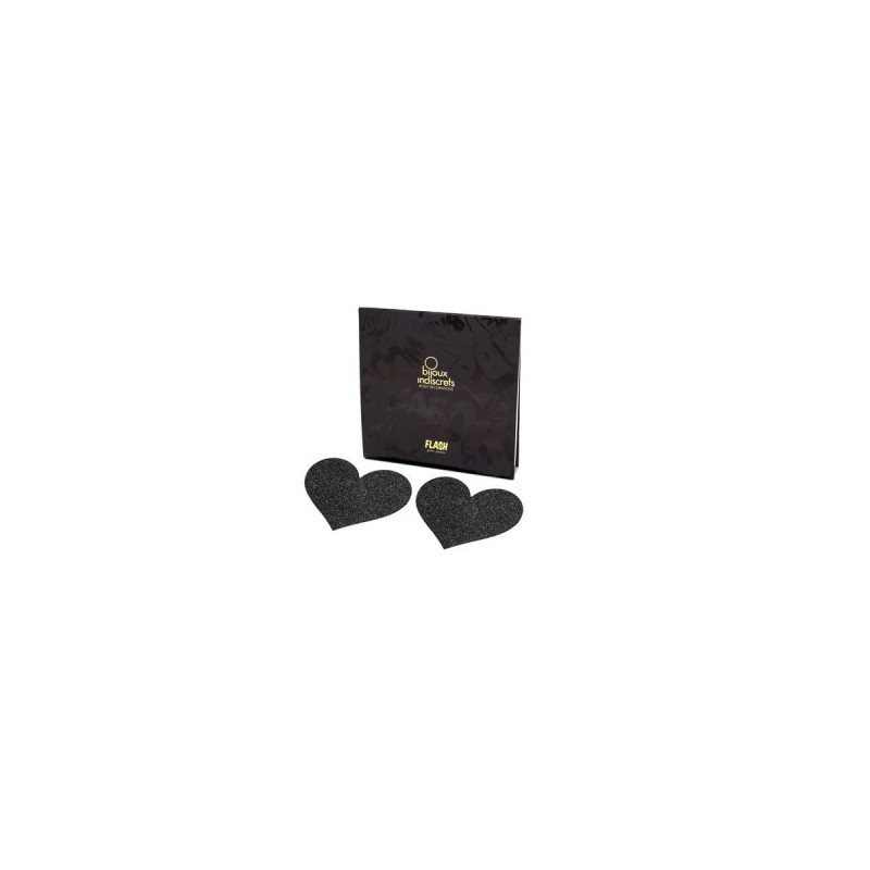 BIJOUX - INDISCRETS FLASH NERO TAGLI CAPEZZOLI CUORE - BIJOUX FLASH C…