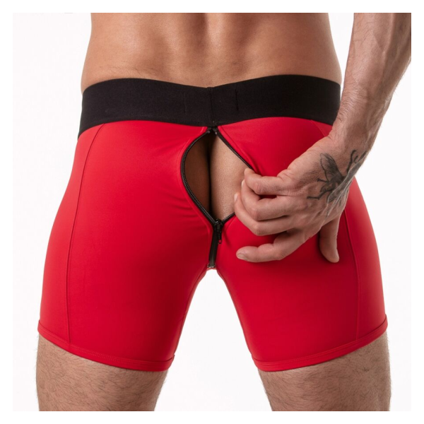 LOCKER GEAR - BAULE CON FASCIA IN VITA LARGA ROSSO S