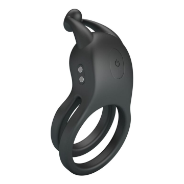 PRETTY LOVE - GOODWIN ANELLO PER PENE DOPPIO VIBRANTE RICARICABILE NERO
