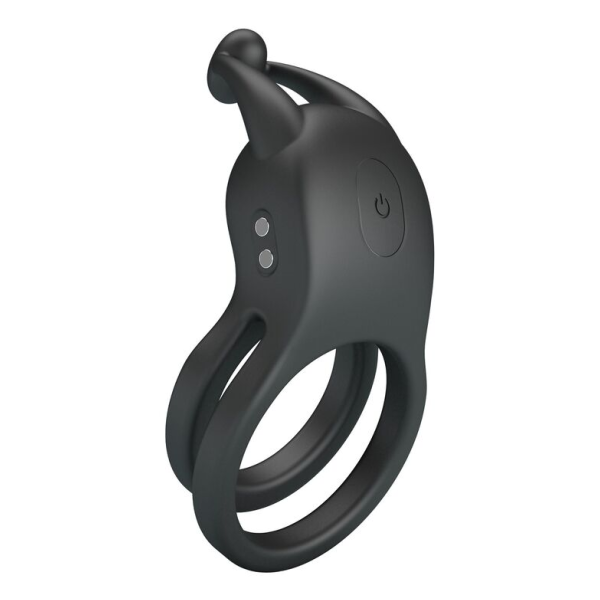 PRETTY LOVE - GOODWIN ANELLO PER PENE DOPPIO VIBRANTE RICARICABILE NERO
