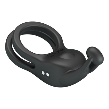 PRETTY LOVE - GOODWIN ANELLO PER PENE DOPPIO VIBRANTE RICARICABILE NERO
