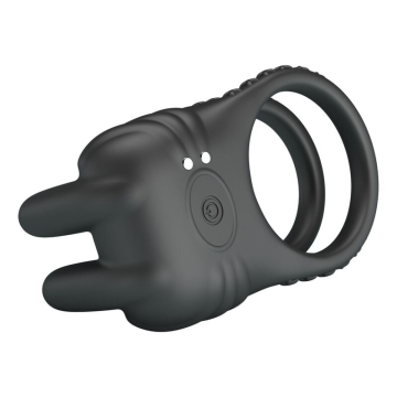 PRETTY LOVE - SINI ANNEAU PÉNIS VIBRANT RECHARGEABLE 10 FONCTIONS NOIR