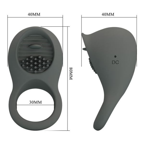 PRETTY LOVE - RECHARGEABLE VIBRATING RING WITH ORAL STIMULATION