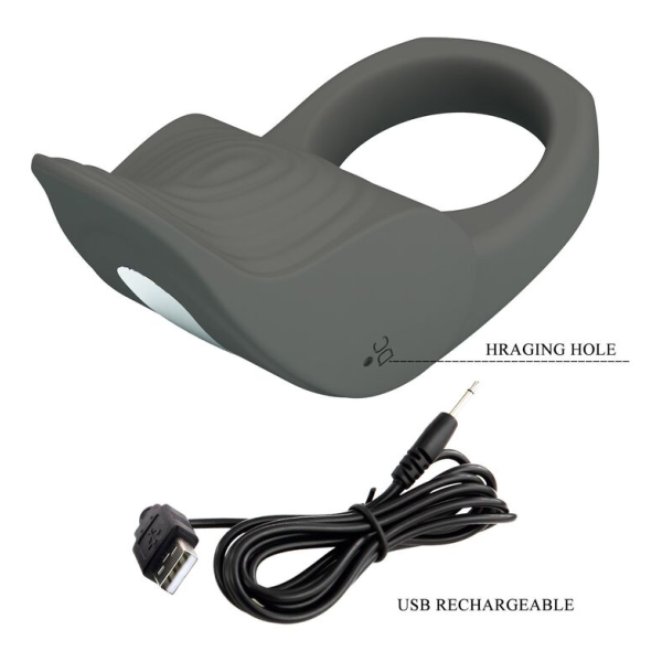 PRETTY LOVE - ANNEAU VIBRANT RECHARGEABLE EN SILICONE FLEXIBLE