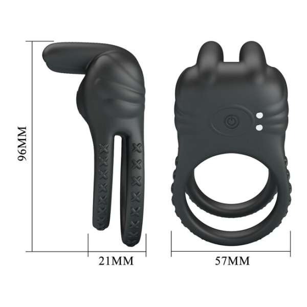 PRETTY LOVE - SINI RECHARGEABLE VIBRATING COCK RING 10 FUNCTIONS BLACK