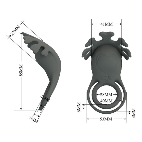 PRETTY LOVE - ANELLO VIBRANTE RICARICABILE CON STIMOLATORE