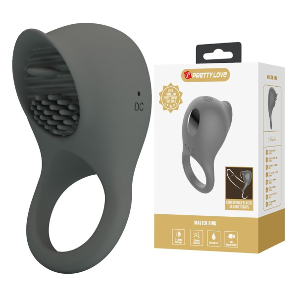 PRETTY LOVE - RECHARGEABLE VIBRATING RING WITH ORAL STIMULATION