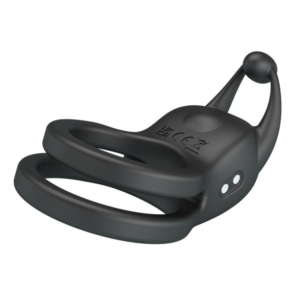 PRETTY LOVE – GOODWIN WIEDERAUFLADBARER DOPPELVIBRIERENDER PENNISRING, SCHWARZ