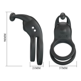 PRETTY LOVE - GOODWIN RECHARGEABLE DOUBLE VIBRATING COCK RING BLACK