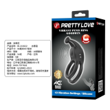 PRETTY LOVE - ANNEAU PÉNIS DOUBLE VIBRANT RECHARGEABLE GOODWIN NOIR